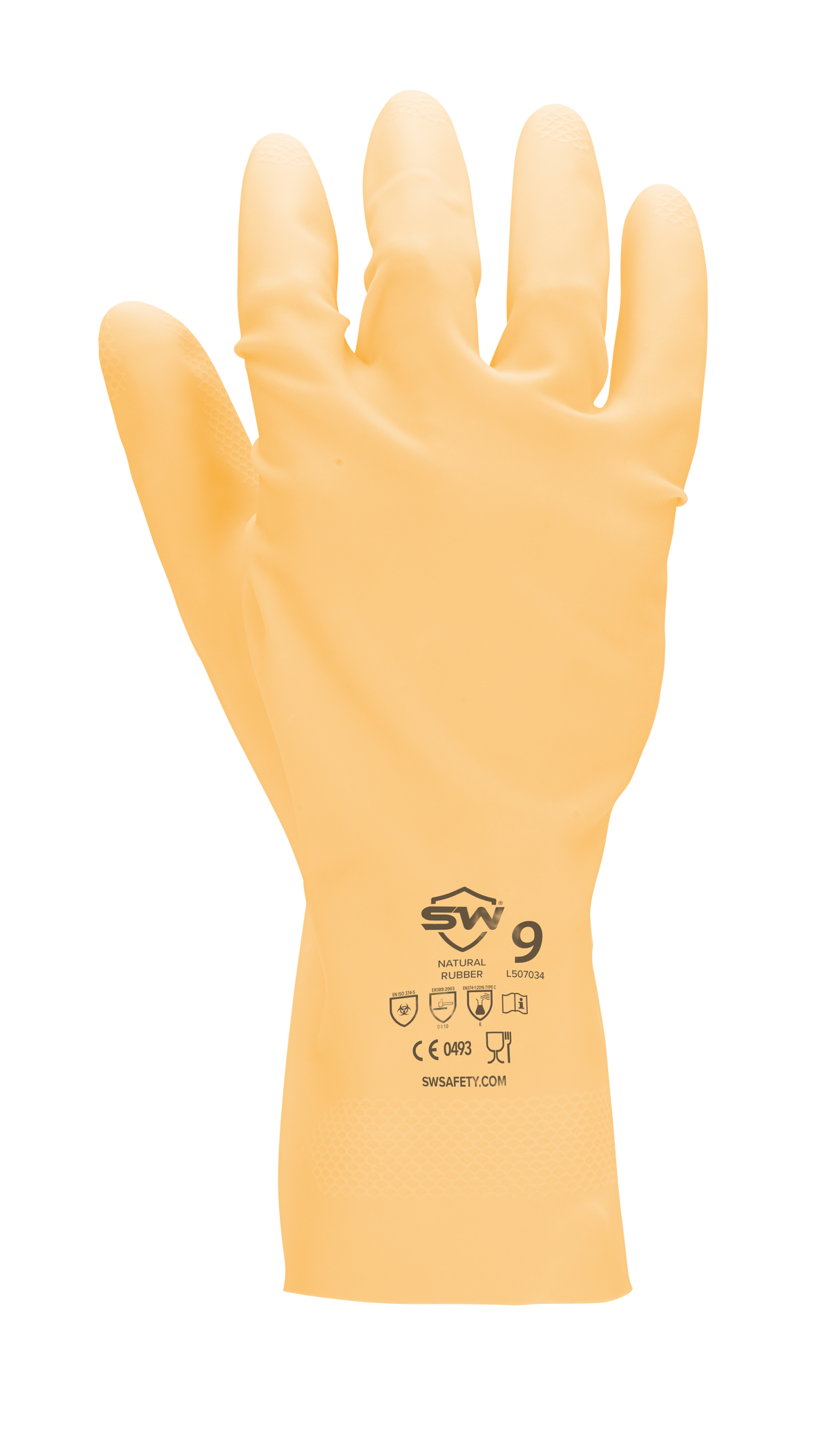 SW CoreSafe Chemical-Resistant Latex Gloves, Natural Color Unlined Cuff with 17 mil Thickness